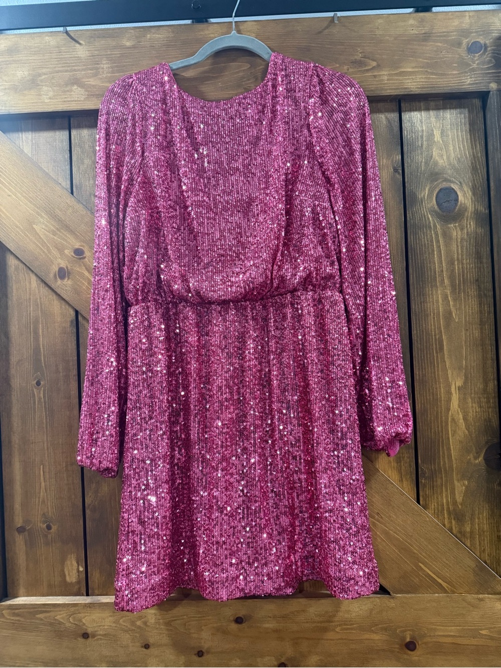 Lilly Pulitzer Raspberry Pink Sequin Long-Sleeve Party Dress